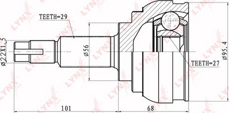 LYNXauto CO-5714 - Шарнирный комплект, ШРУС, приводной вал autospares.lv