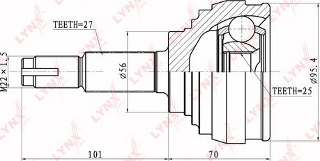 LYNXauto CO-5732 - Шарнирный комплект, ШРУС, приводной вал autospares.lv