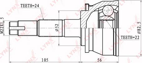 LYNXauto CO-5729 - Шарнирный комплект, ШРУС, приводной вал autospares.lv