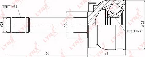 LYNXauto CO-5726 - Шарнирный комплект, ШРУС, приводной вал autospares.lv