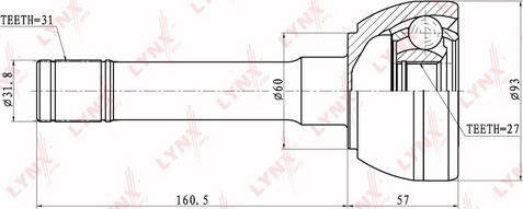 LYNXauto CO-5723 - Шарнирный комплект, ШРУС, приводной вал autospares.lv