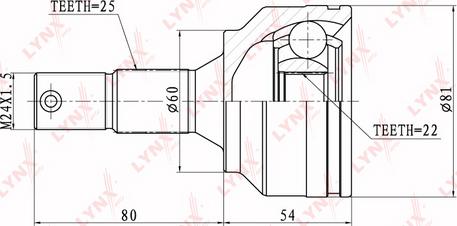 LYNXauto CO-6100 - Шарнирный комплект, ШРУС, приводной вал autospares.lv