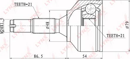 LYNXauto CO-6101 - Шарнирный комплект, ШРУС, приводной вал autospares.lv