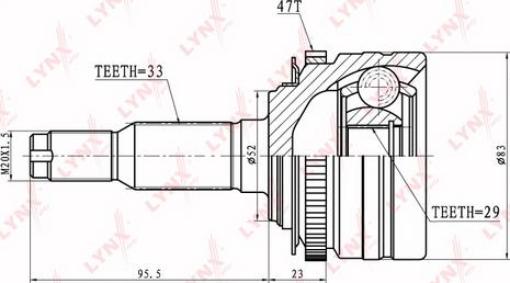 LYNXauto CO-1805A - Шарнирный комплект, ШРУС, приводной вал autospares.lv