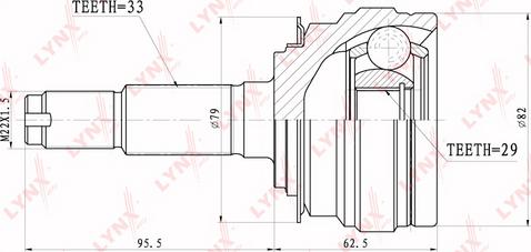 LYNXauto CO-1801 - Шарнирный комплект, ШРУС, приводной вал autospares.lv