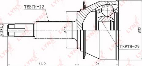 LYNXauto CO-1803 - Шарнирный комплект, ШРУС, приводной вал autospares.lv