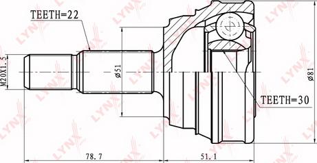 LYNXauto CO-8000 - Шарнирный комплект, ШРУС, приводной вал autospares.lv