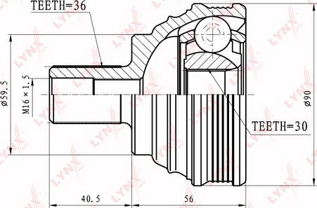 LYNXauto CO-8003 - Шарнирный комплект, ШРУС, приводной вал autospares.lv