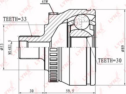 LYNXauto CO-8029A - Шарнирный комплект, ШРУС, приводной вал autospares.lv