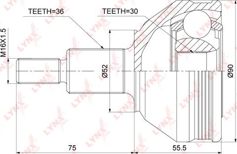 LYNXauto CO-3909 - Шарнирный комплект, ШРУС, приводной вал autospares.lv