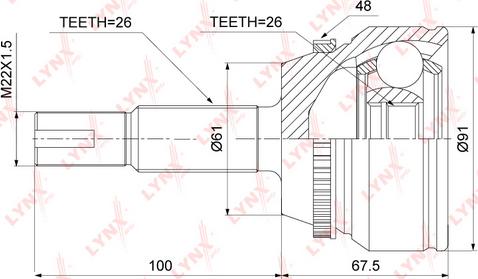 LYNXauto CO-3906A - Шарнирный комплект, ШРУС, приводной вал autospares.lv