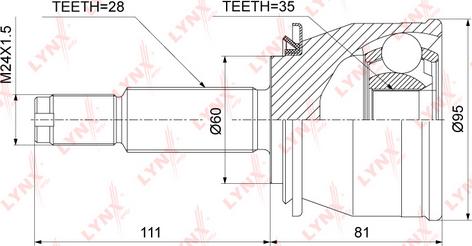 LYNXauto CO-3901 - Шарнирный комплект, ШРУС, приводной вал autospares.lv