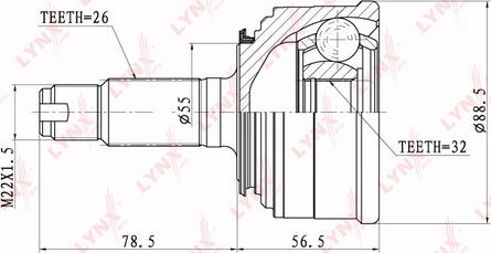 LYNXauto CO-3404 - Шарнирный комплект, ШРУС, приводной вал autospares.lv