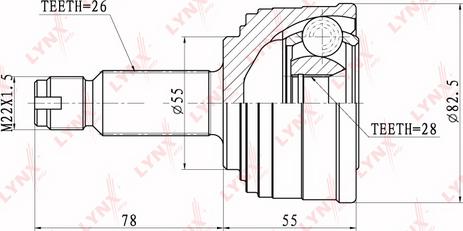 LYNXauto CO-3405 - Шарнирный комплект, ШРУС, приводной вал autospares.lv