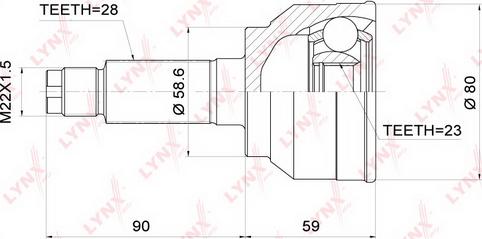 LYNXauto CO-3699 - Шарнирный комплект, ШРУС, приводной вал autospares.lv