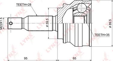 LYNXauto CO-3644 - Шарнирный комплект, ШРУС, приводной вал autospares.lv