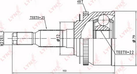 LYNXauto CO-3648A - Шарнирный комплект, ШРУС, приводной вал autospares.lv