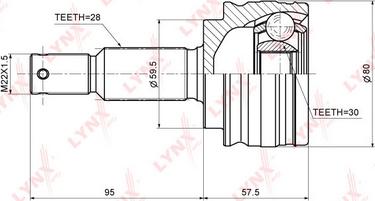 LYNXauto CO-3642 - Шарнирный комплект, ШРУС, приводной вал autospares.lv