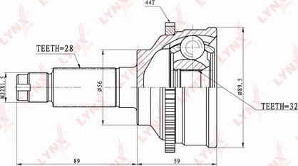 LYNXauto CO-3654A - Шарнирный комплект, ШРУС, приводной вал autospares.lv