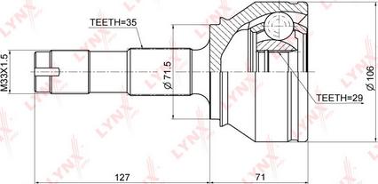 LYNXauto CO-3667 - Шарнирный комплект, ШРУС, приводной вал autospares.lv