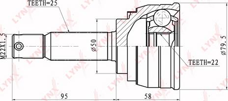 LYNXauto CO-3603 - Шарнирный комплект, ШРУС, приводной вал autospares.lv