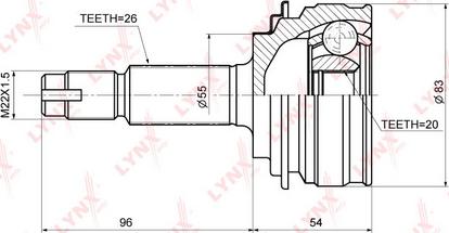 LYNXauto CO-3683 - Шарнирный комплект, ШРУС, приводной вал autospares.lv