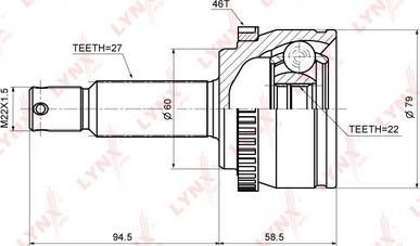 LYNXauto CO-3635A - Шарнирный комплект, ШРУС, приводной вал autospares.lv