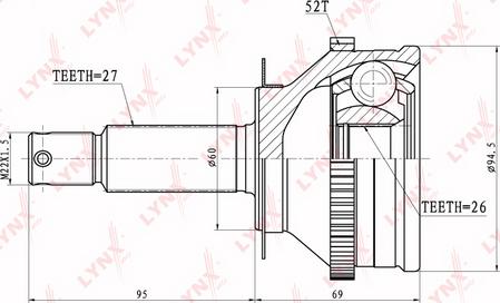 LYNXauto CO-3624A - Шарнирный комплект, ШРУС, приводной вал autospares.lv