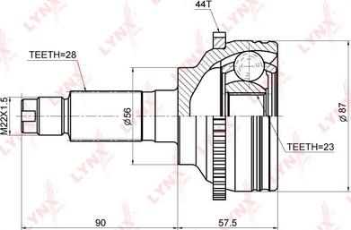 LYNXauto CO-3672A - Шарнирный комплект, ШРУС, приводной вал autospares.lv