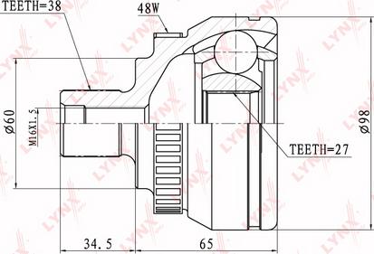 LYNXauto CO-3020A - Шарнирный комплект, ШРУС, приводной вал autospares.lv