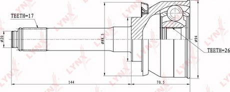 LYNXauto CO-3800 - Шарнирный комплект, ШРУС, приводной вал autospares.lv