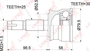 LYNXauto CO-3729 - Шарнирный комплект, ШРУС, приводной вал autospares.lv