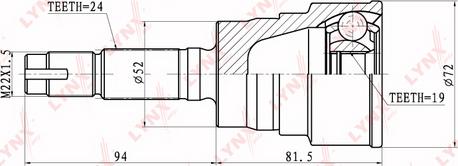 LYNXauto CO-2400 - Шарнирный комплект, ШРУС, приводной вал autospares.lv