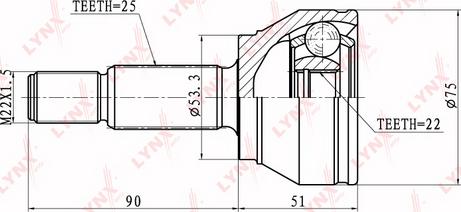 LYNXauto CO-2804 - Шарнирный комплект, ШРУС, приводной вал autospares.lv