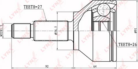 LYNXauto CO-2805 - Шарнирный комплект, ШРУС, приводной вал autospares.lv