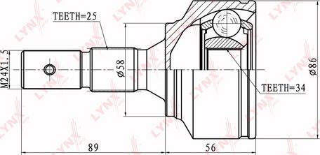 LYNXauto CO-2200 - Шарнирный комплект, ШРУС, приводной вал autospares.lv