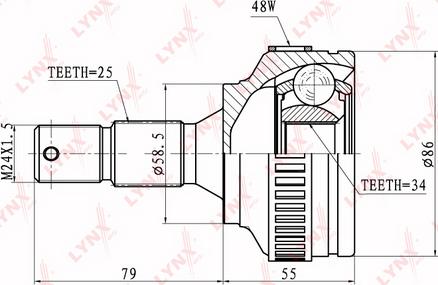 LYNXauto CO-2239A - Шарнирный комплект, ШРУС, приводной вал autospares.lv