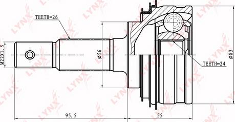 LYNXauto CO-7549 - Шарнирный комплект, ШРУС, приводной вал autospares.lv