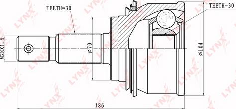 LYNXauto CO-7544 - Шарнирный комплект, ШРУС, приводной вал autospares.lv