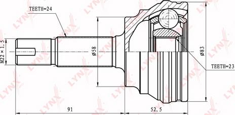 LYNXauto CO-7505 - Шарнирный комплект, ШРУС, приводной вал autospares.lv