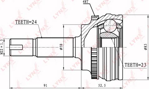 LYNXauto CO-7500A - Шарнирный комплект, ШРУС, приводной вал autospares.lv