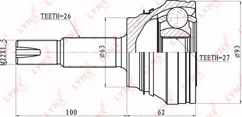 LYNXauto CO-7501 - Шарнирный комплект, ШРУС, приводной вал autospares.lv