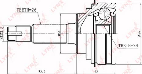 LYNXauto CO-7508 - Шарнирный комплект, ШРУС, приводной вал autospares.lv