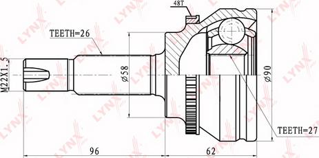 LYNXauto CO-7503A - Шарнирный комплект, ШРУС, приводной вал autospares.lv