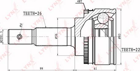 LYNXauto CO-7502A - Шарнирный комплект, ШРУС, приводной вал autospares.lv