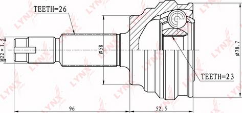 LYNXauto CO-7515 - Шарнирный комплект, ШРУС, приводной вал autospares.lv