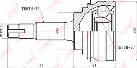 LYNXauto CO-7513 - Шарнирный комплект, ШРУС, приводной вал autospares.lv