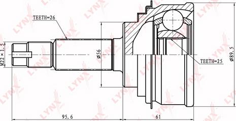 LYNXauto CO-7512 - Шарнирный комплект, ШРУС, приводной вал autospares.lv