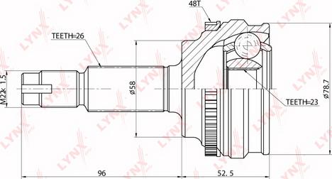 LYNXauto CO-7517A - Шарнирный комплект, ШРУС, приводной вал autospares.lv