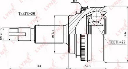 LYNXauto CO-7586A - Шарнирный комплект, ШРУС, приводной вал autospares.lv